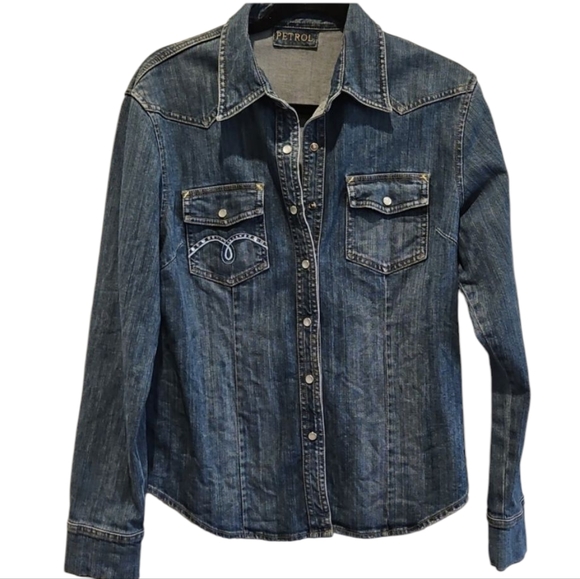 Petrol Jackets & Blazers - Petrol Ashley Jean Shirt Jacket, size medium